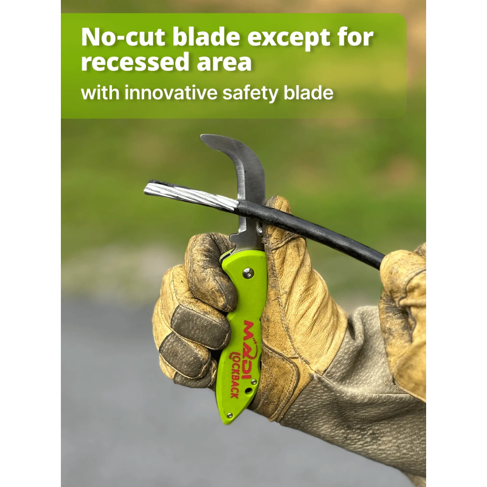 Madi Lockback Safety Blade Lineman Knife from GME Supply